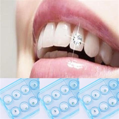 Acrylic Teeth Decoration 10pcsbox 2mm Dental Colorful Crystal Tooth
