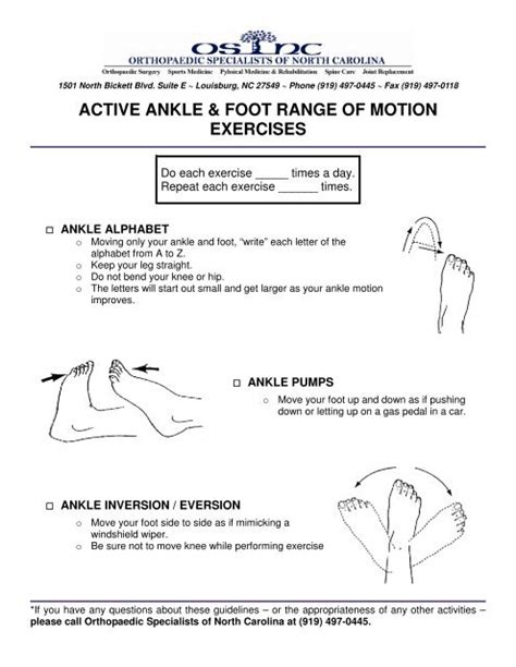 Active Ankle And Foot Range Of Motion Exercises