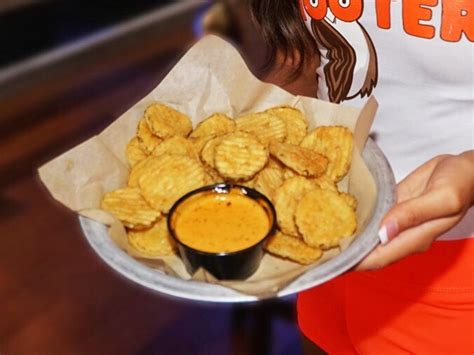 Free Fried Pickles At Hooters With Beverage Purchase Through January 24 2018 Chew Boom