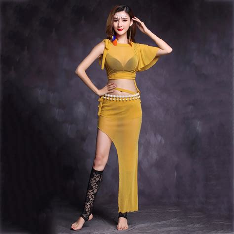 Retail Belly Dancing Skirt Suit For Ladies Frock With Skirt 2 Pieces Set Women Presentation