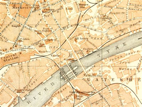 Newcastle England Map 1927 Original Art Antique Maps And Prints