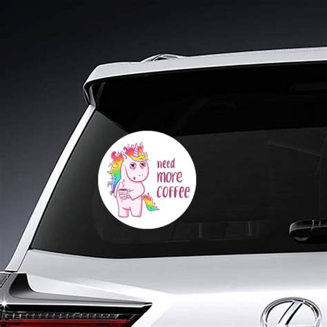 Need More Coffee Unicorn Sticker