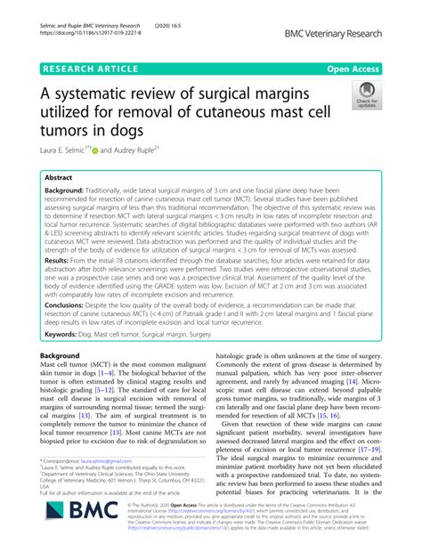 Pdf A Systematic Review Of Surgical Margins Utilized For Removal Of