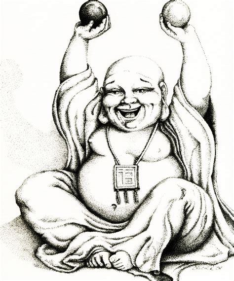 Happy Buddha Drawing Gallery