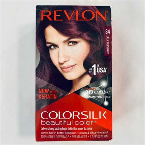 Revlon Colorsilk Beautiful Color Permanent Hair Dye 34 Deep Burgundy Ebay