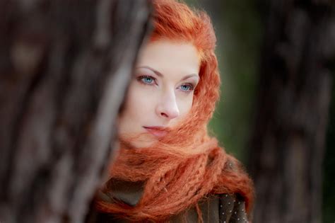 Wallpaper Face Women Outdoors Redhead Model Depth Of Field