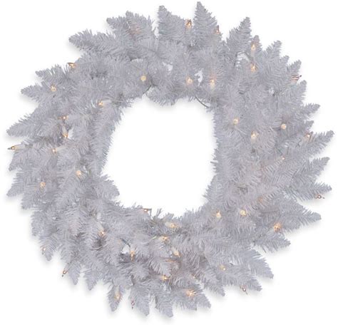Vickerman 36 Sparkle White Spruce Pre Lit Wreath With Clear Lights