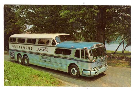 Chrome Postcard Greyhound Scenicruiser Bus Chicago Illinois 1961