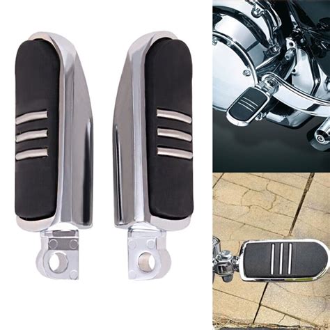 10mm Highway Foot Pegs Footrest Chrome Fit For Harley Touring Softail