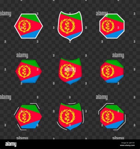 National Symbols Of Eritrea On A Dark Transparent Background Vector