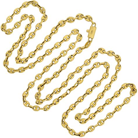 Gucci Vintage 18kt Anchor Link Chain Necklace 32 A Brandt Son