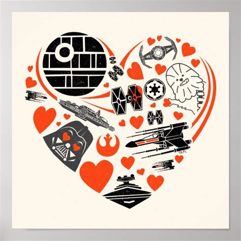 Star Wars Valentines Day Heart Icon Poster Zazzle