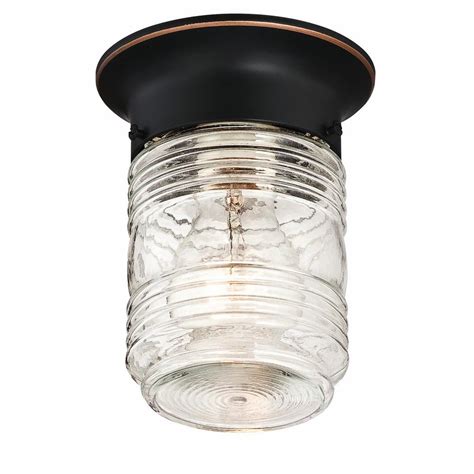 The price of this fan is 299.99$ for now and is available in brown color. Design House Oil Rubbed Bronze Outdoor Jelly Jar Flush ...