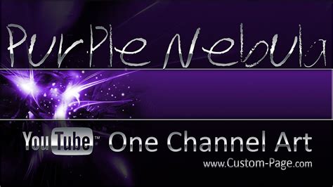 Purple Nebula Youtube Channel Art Template Photoshop Psd