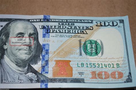 100 One Hundred 2009 Atlanta Uncirculated Dollar Bill Design Note