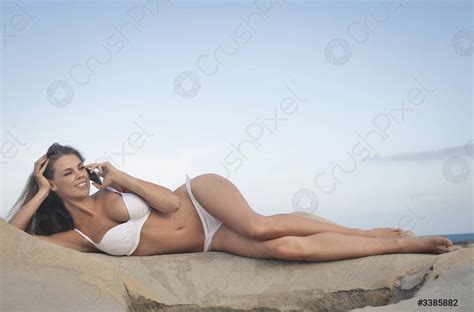 Woman In Bikini On The Beach Stock Photo Crushpixel