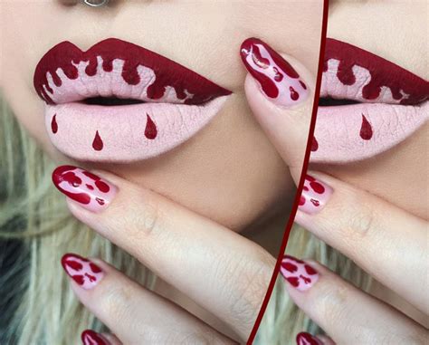 60 Halloween Makeup Ideas To Step Up Your Spooky Game Lip Art Pink