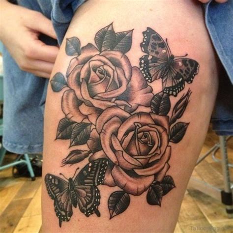 70 Impressive Rose Tattoos For Thigh