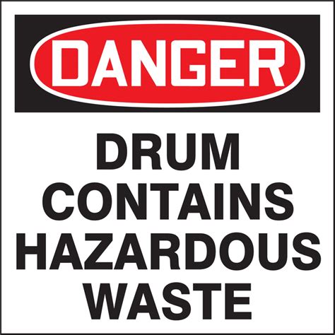 Safety Products Inc Danger Drum Contains Hazardous Waste Label
