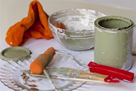 Green Olive Chalk Paint Stock Image Image Of Chalk