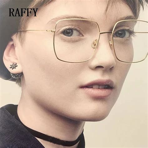 Big Square Eyeglasses Frame Vintage Metal Frame Glasses Women Eyeglasses Frames Eyewear