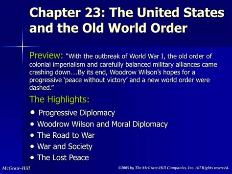Ppt Chapter 23 The United States And The Old World Order Powerpoint