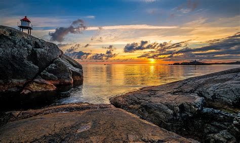 Norway Sunrises And Sunsets Coast Scenery Lighthouse Clouds