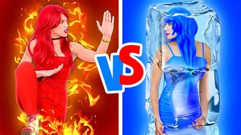 Girl On Fire Vs Frozen Girl Hot Vs Cold Food Challenge By 123 Go Live Youtube