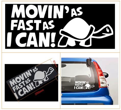 MOVIN AS FAST AS I CAN Turtle Slow Funny Car Bumper JDM Vinyl Decal Sticker EBay