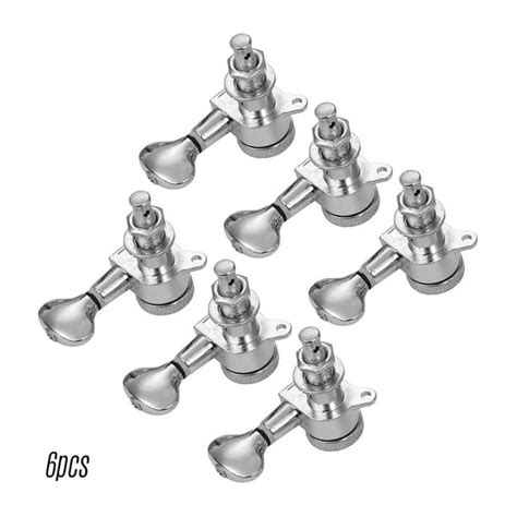 Electric Guitar Machine Heads Knobs String Tuning Pegs Locking Tuners Pack Of 6 Pieces 6r With