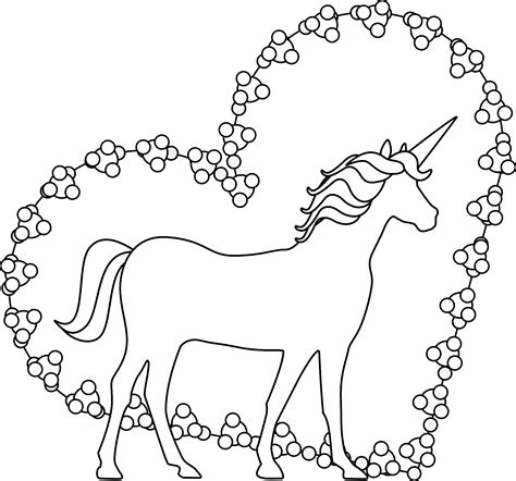 Kolorowanka dla dzieci pokoloruj jednorozca pdf unicorn do druku kreatywna zabawa artmama pl kreatywny blog : Jednorożec i serce kolorowanka do druku