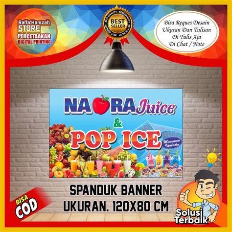 Jual Spanduk Minuman Pop Ice Banner Minuman Pop Ice Ukuran 120 X 80 Cm