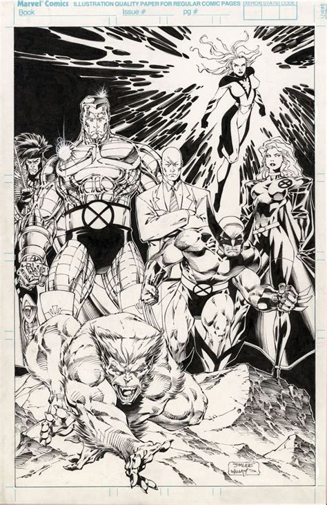 Great X Men Piece In Black And White By Jim Lee And Scott Williams Jim