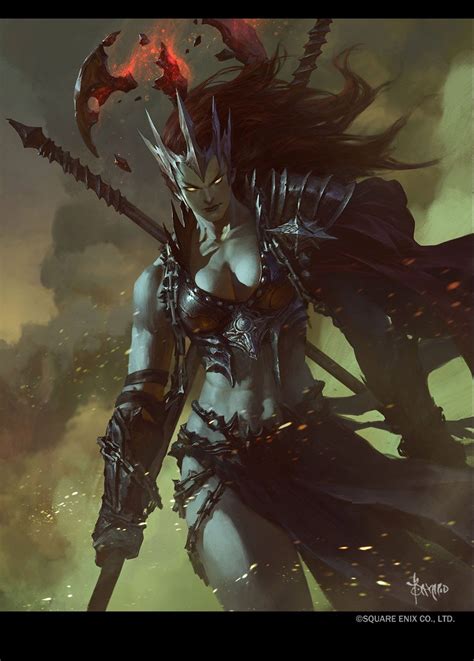 Eri By Bayardwu Female Orc Ork Dark Elf Drow Barbarian Fighter Queen
