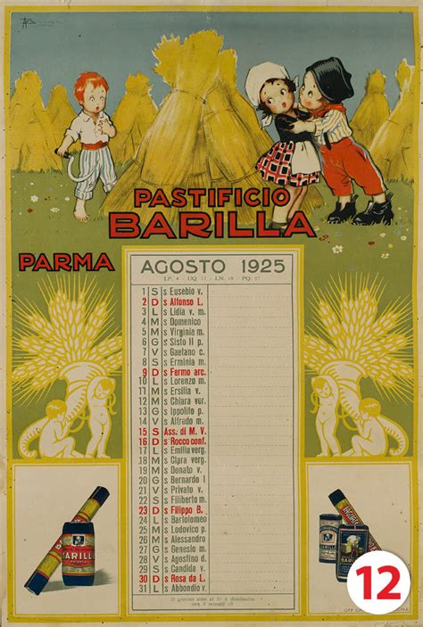 The First Calendar By Adolfo Busi 1925 Archivio Storico Barilla