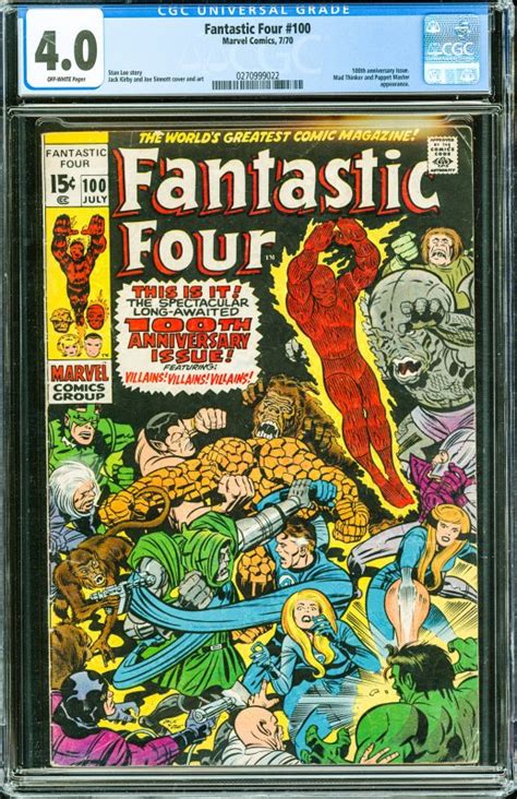 Fantastic Four 100 1970 Cgc Graded 40 100th Anniversary Issue