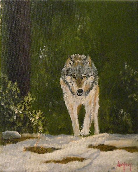 Maine Timber Wolf Original Oil Painting On Canvas Etsy