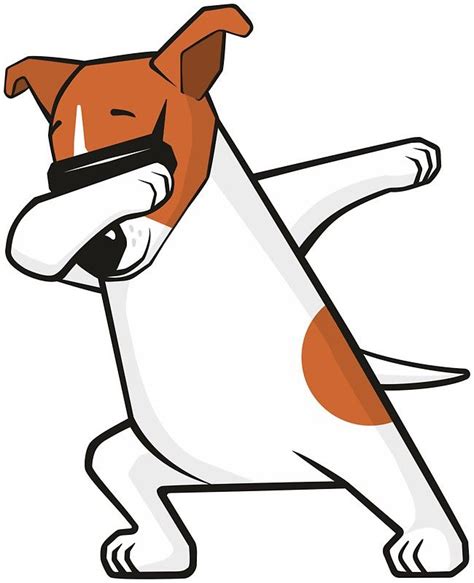Dabbing Dog Funny Cartoon Dab Dance Jack Russell Terrier Jrt Sticker