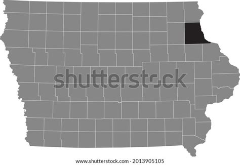 Black Highlighted Location Map Clayton County Stock Vector Royalty