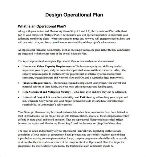 Free 10 Simple Operational Planning Samples And Templates In Pdf Ms Word