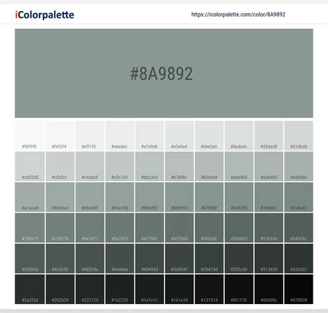 Pantone 16 5804 Tpx Slate Gray Color Hex Color Code 8a9892