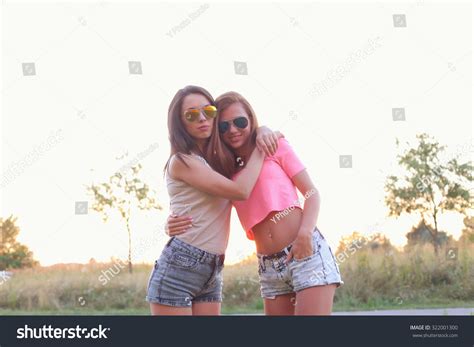 Bff Two Cute Girls At Street Stock Photo 322001300 Shutterstock