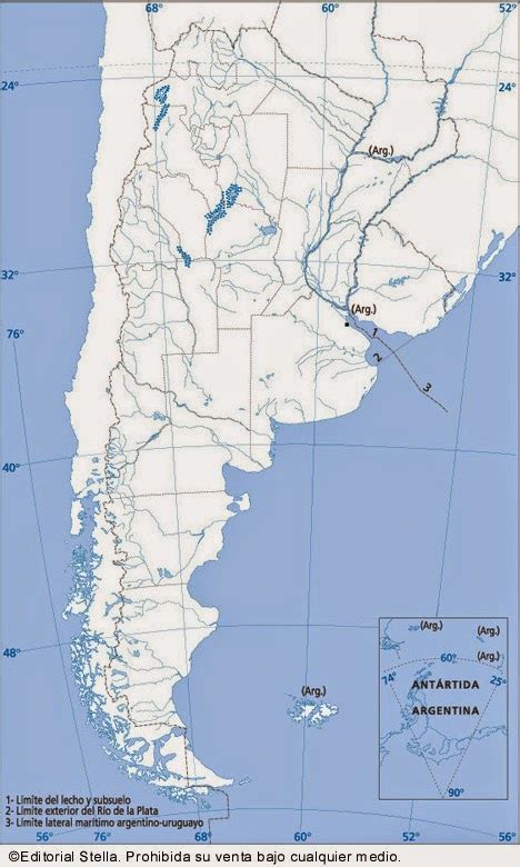 Escritorio De Clases Argentina Mapa De Hidrografía Mudo