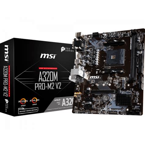 Msi Mainboard A320m Pro M2 V2 Am4 Ddr4 Memory Up To 3200oc Mhz