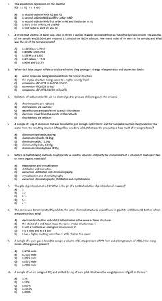 Math placement test study guide with practice questions. Ap Chemistry Exam Study Guide