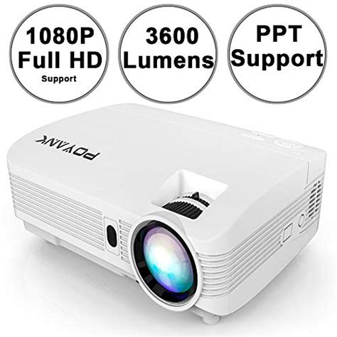 Poyank wifi projector under $100 for a budget on sale: POYANK WXGA 3600Lumens LCD Projector Full HD 1080P Support ...