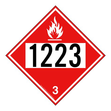Dot Flammable 3 1223 Sign Dot 9916 Hazardous Loads
