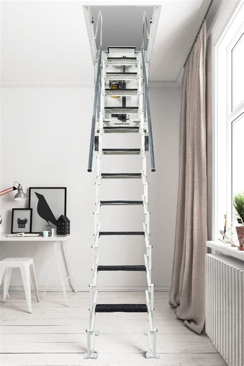 Fantozzi Electric Aluminium Concertina Loft Ladder Loft Ladder Small