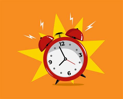 red alarm clock sound wake up time icon flat design orange background 3211573 vector art at