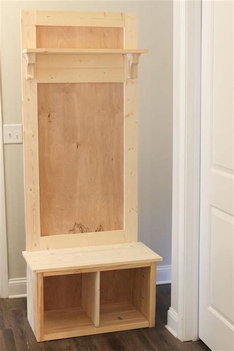 Hall tree bench hall tree and storage bench santa fe hall tree bermuda hall tree stand hall tree bench hall tree plans hall tree with mirror diy hall tree the hall tree includes a bench with storage inside for shoes, hats and gloves. Add shelf and corbels to the front | Entryway & Mudroom ...